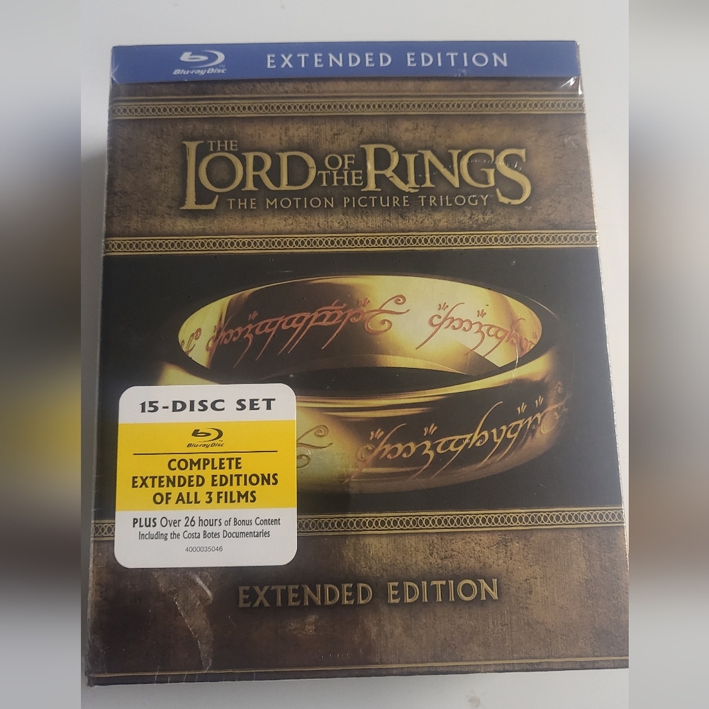 The Lord of the Rings: The Motion Picture Trilogy Blue Ray 15-Disc Extended